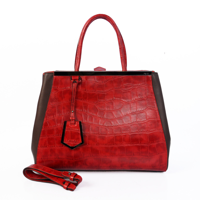 F2552M Fendi Autunno Inverno 2012 2Jours Red originale Croco in pelle